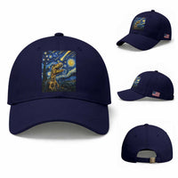 Dinosaur Starry Night Meteor Shower Baseball Cap Astronomy Lover Gift