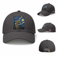 Dinosaur Starry Night Meteor Shower Baseball Cap Astronomy Lover Gift