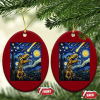 Dinosaur Starry Night Meteor Shower Ceramic Ornament Astronomy Lover Gift