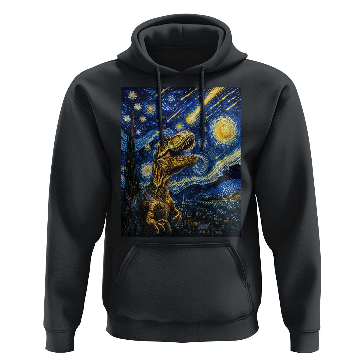 Dinosaur Starry Night Meteor Shower Hoodie Astronomy Lover Gift