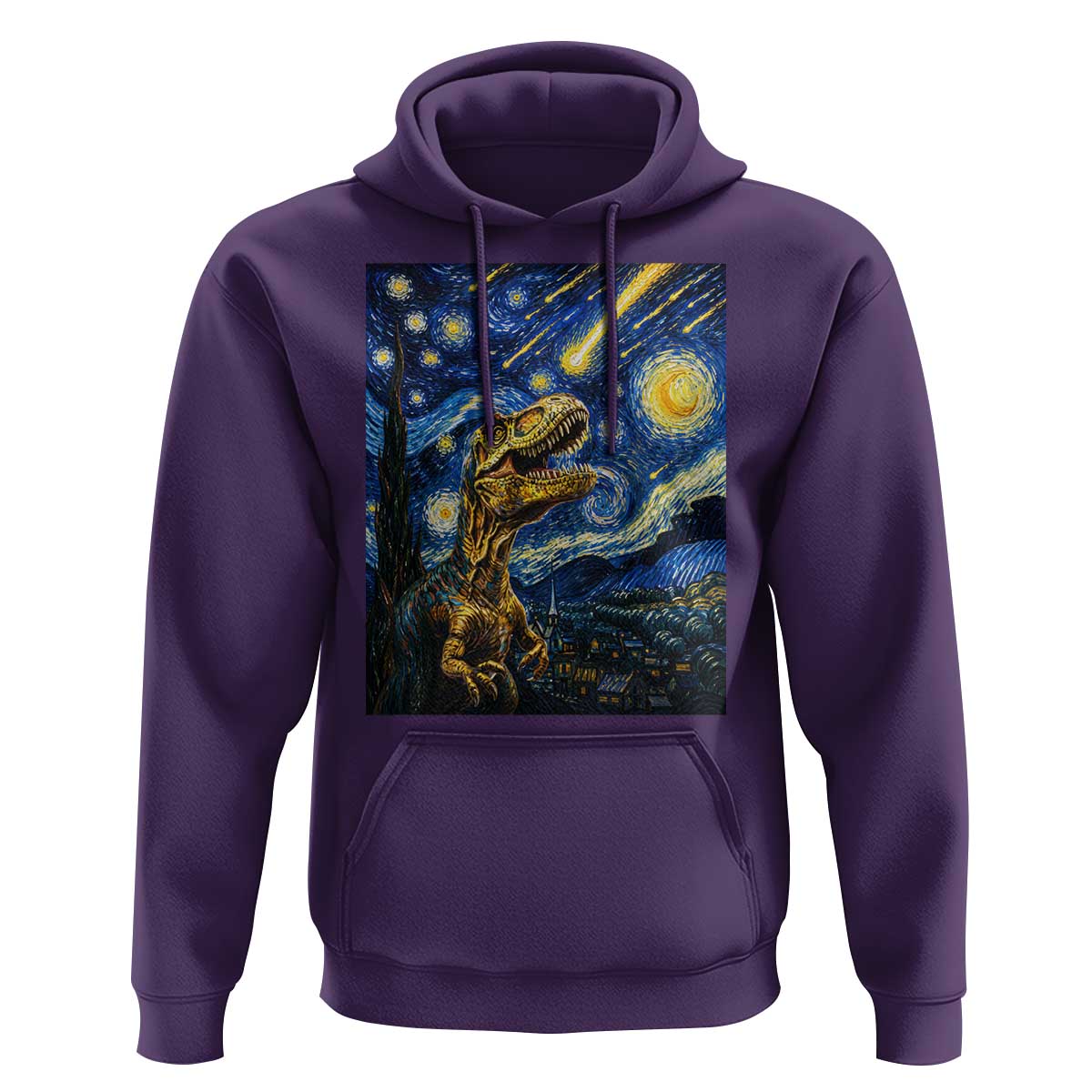 Dinosaur Starry Night Meteor Shower Hoodie Astronomy Lover Gift