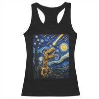 Dinosaur Starry Night Meteor Shower Racerback Tank Top Astronomy Lover Gift