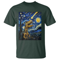 Dinosaur Starry Night Meteor Shower T Shirt Astronomy Lover Gift