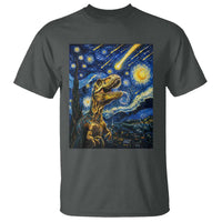 Dinosaur Starry Night Meteor Shower T Shirt Astronomy Lover Gift