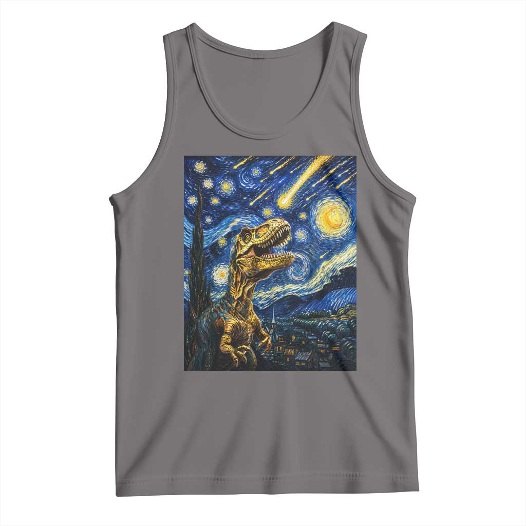 Dinosaur Starry Night Meteor Shower Tank Top Astronomy Lover Gift