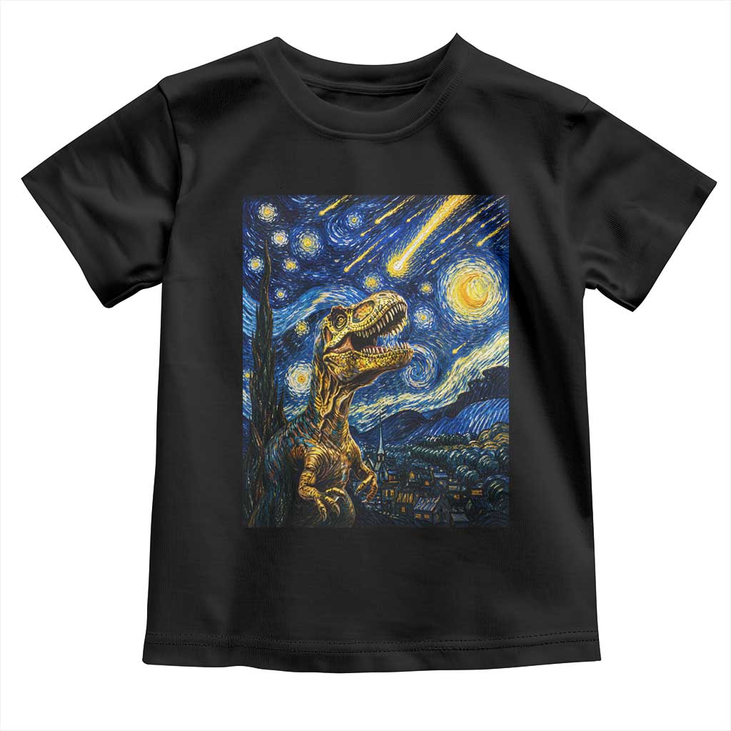 Dinosaur Starry Night Meteor Shower Toddler T Shirt Astronomy Lover Gift
