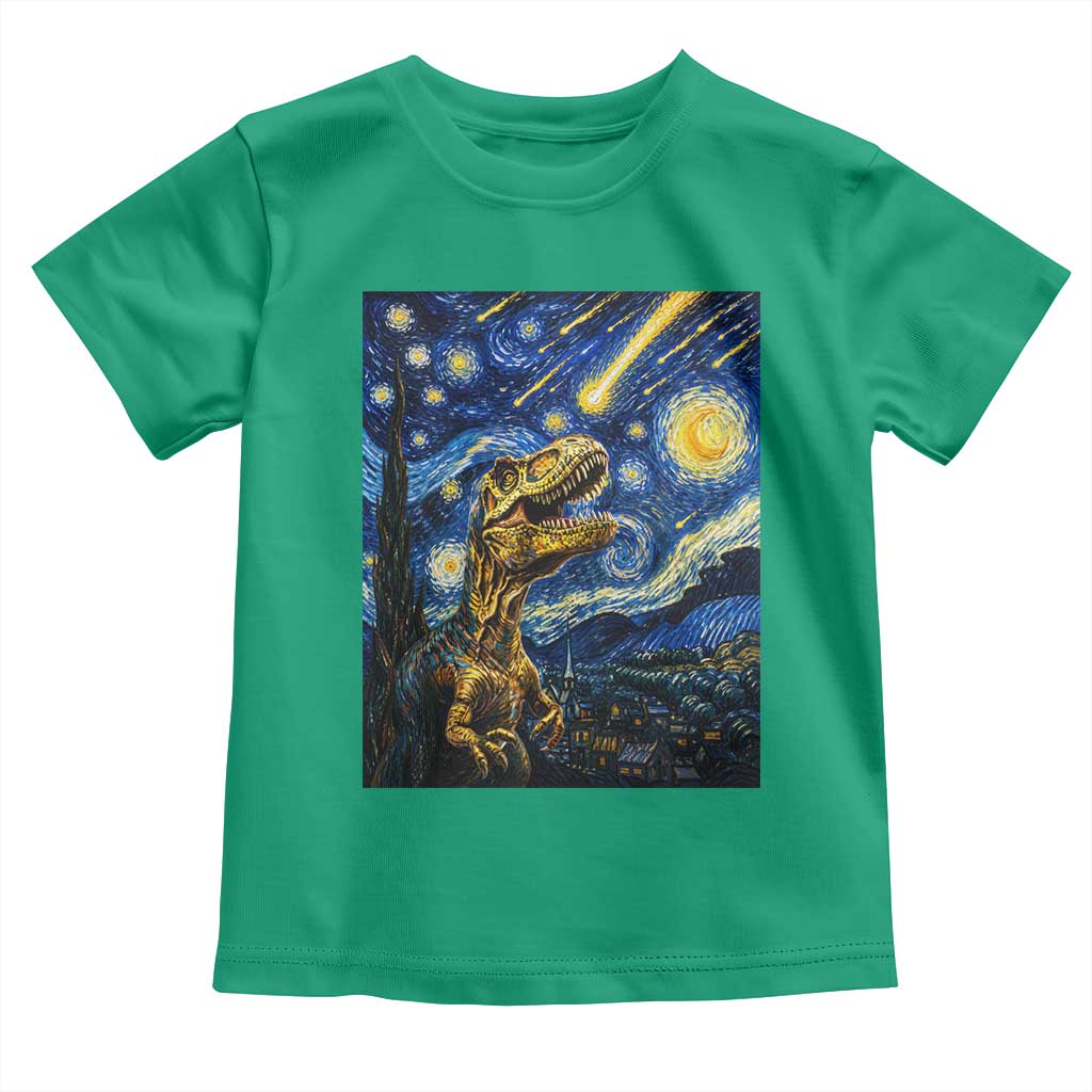 Dinosaur Starry Night Meteor Shower Toddler T Shirt Astronomy Lover Gift