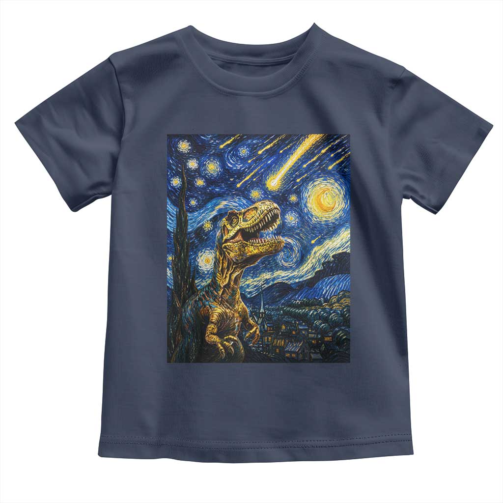 Dinosaur Starry Night Meteor Shower Toddler T Shirt Astronomy Lover Gift
