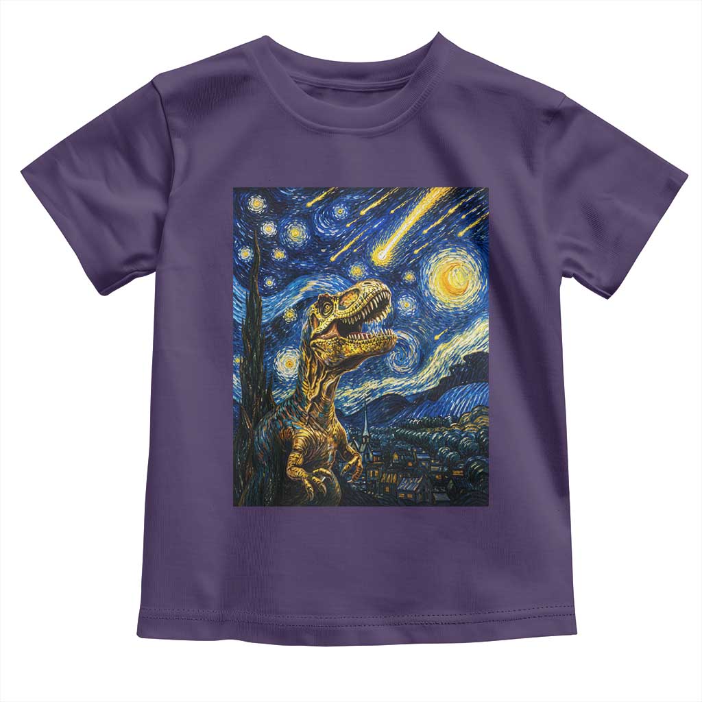 Dinosaur Starry Night Meteor Shower Toddler T Shirt Astronomy Lover Gift