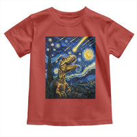 Dinosaur Starry Night Meteor Shower Toddler T Shirt Astronomy Lover Gift