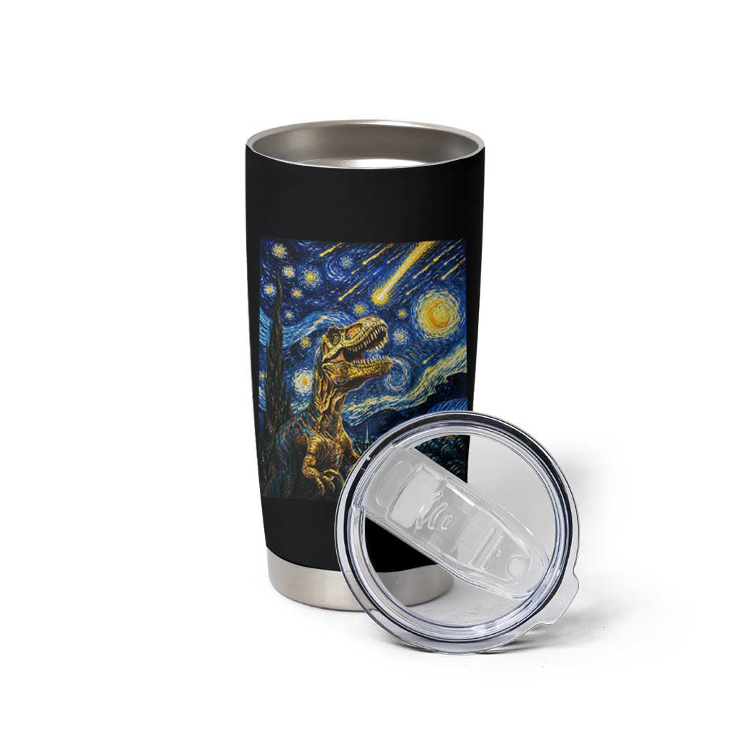 Dinosaur Starry Night Meteor Shower Tumbler Cup Astronomy Lover Gift