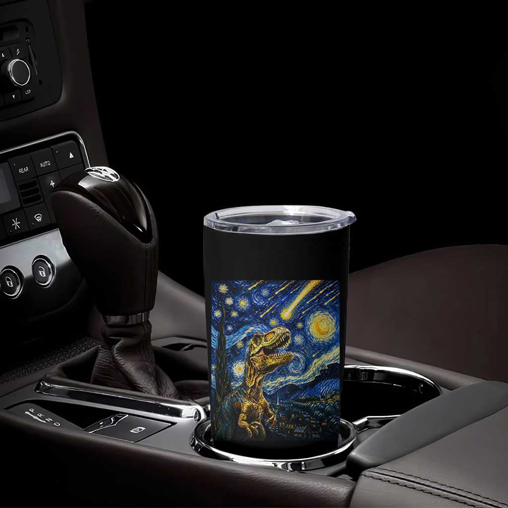 Dinosaur Starry Night Meteor Shower Tumbler Cup Astronomy Lover Gift