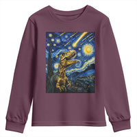 Dinosaur Starry Night Meteor Shower Youth Sweatshirt Astronomy Lover Gift