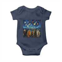 Starry Night Cats Watching Meteors Baby Onesie Astronomy Lover Gift