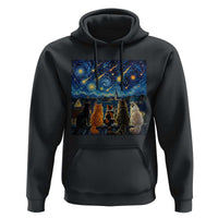 Starry Night Cats Watching Meteors Hoodie Astronomy Lover Gift