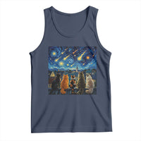 Starry Night Cats Watching Meteors Tank Top Astronomy Lover Gift