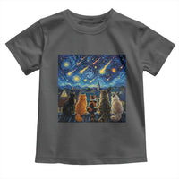 Starry Night Cats Watching Meteors Toddler T Shirt Astronomy Lover Gift