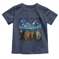 Starry Night Cats Watching Meteors Toddler T Shirt Astronomy Lover Gift
