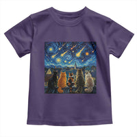 Starry Night Cats Watching Meteors Toddler T Shirt Astronomy Lover Gift
