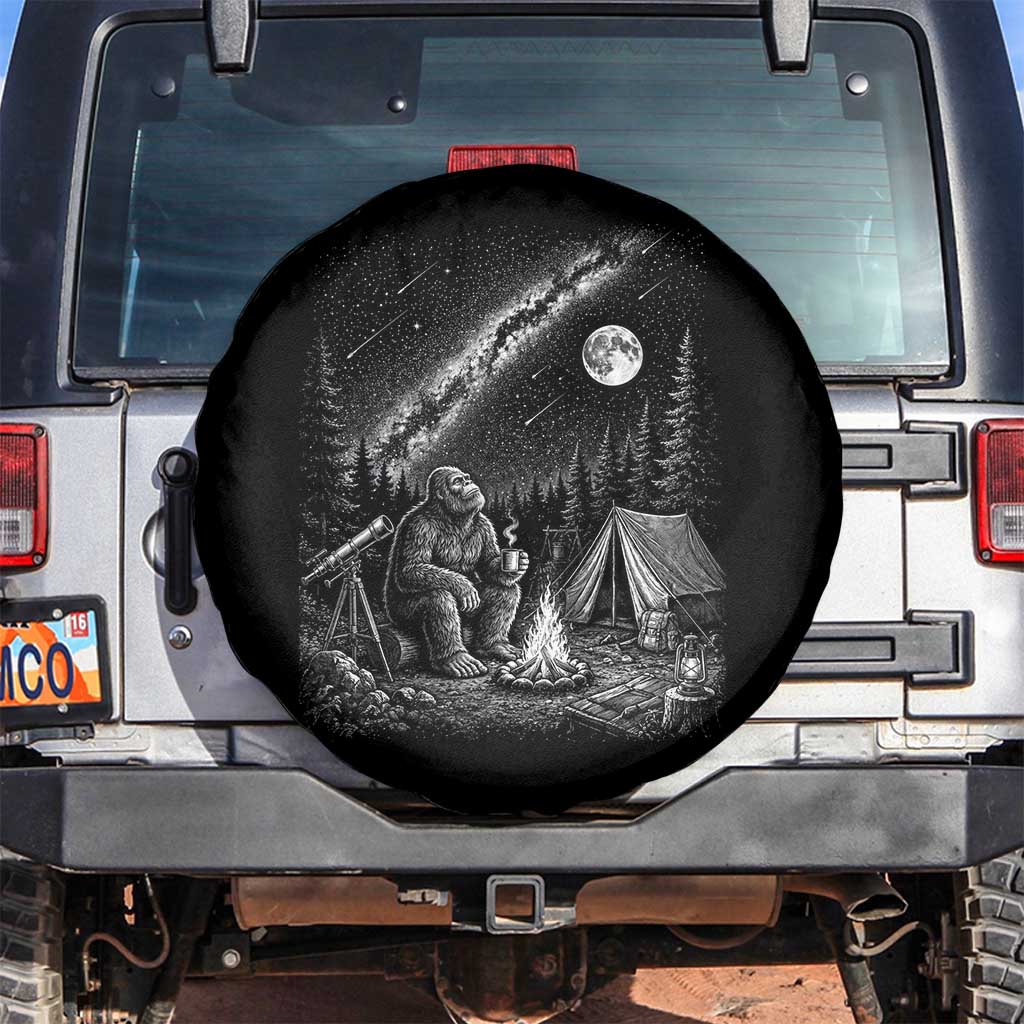 Bigfoot Camping Under Meteor Showers Spare Tire Cover Stargazer Gift