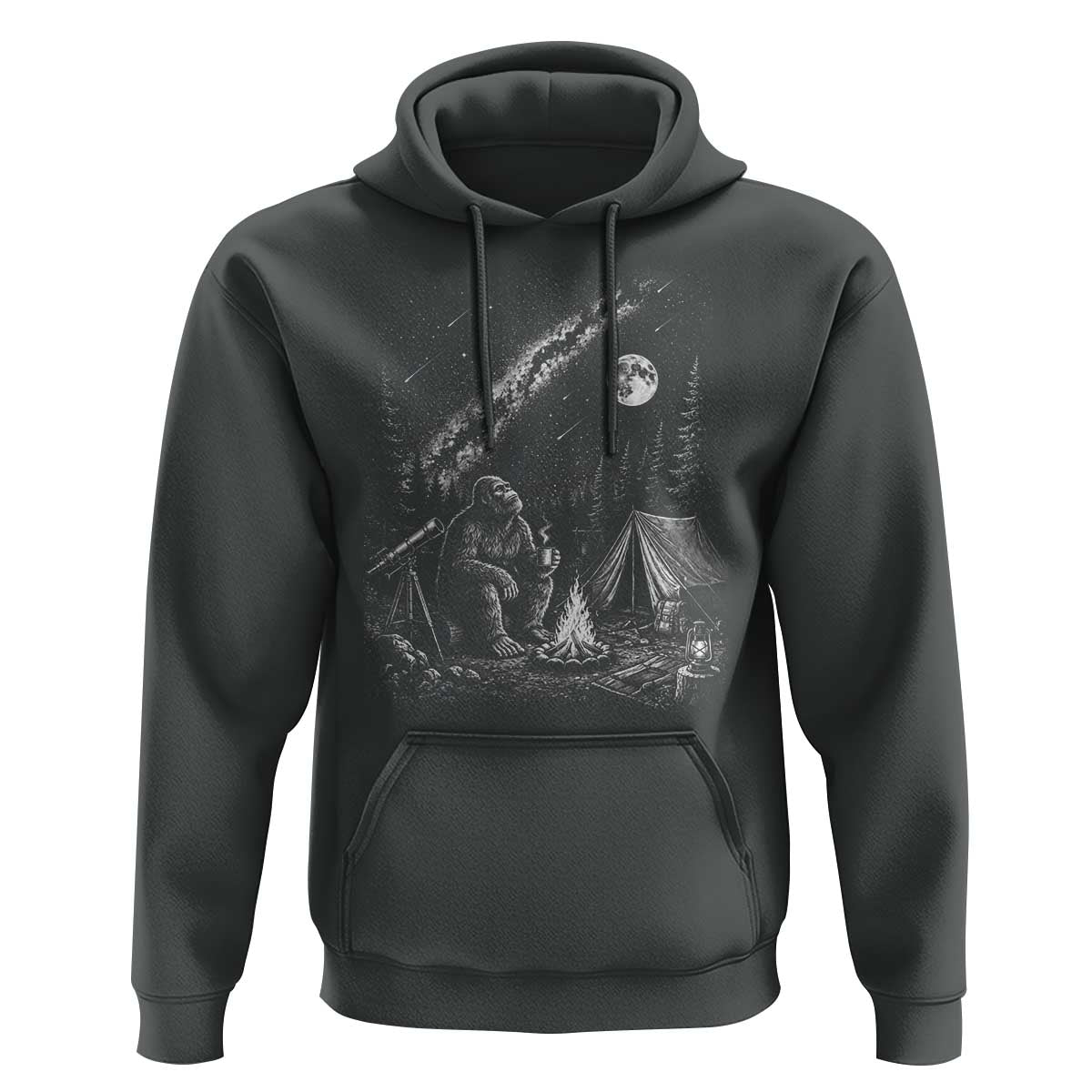 Bigfoot Camping Under Meteor Showers Hoodie Stargazer Gift
