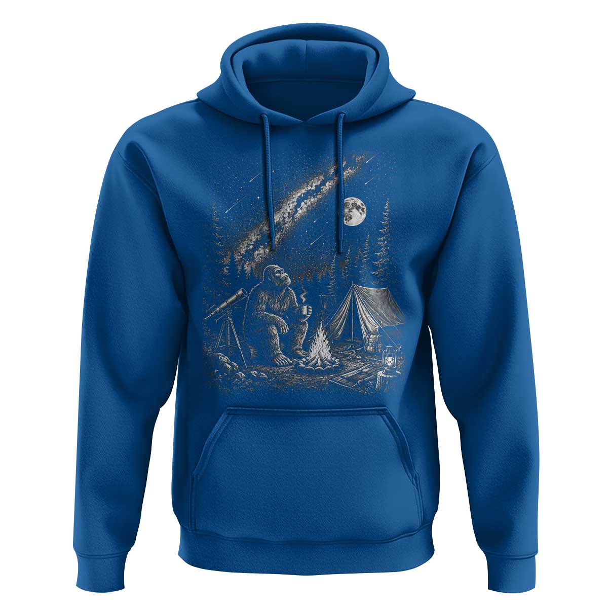 Bigfoot Camping Under Meteor Showers Hoodie Stargazer Gift