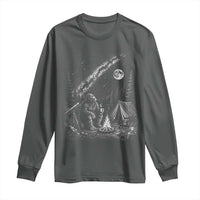 Bigfoot Camping Under Meteor Showers Long Sleeve Shirt Stargazer Gift