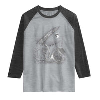 Bigfoot Camping Under Meteor Showers Raglan Shirt Stargazer Gift