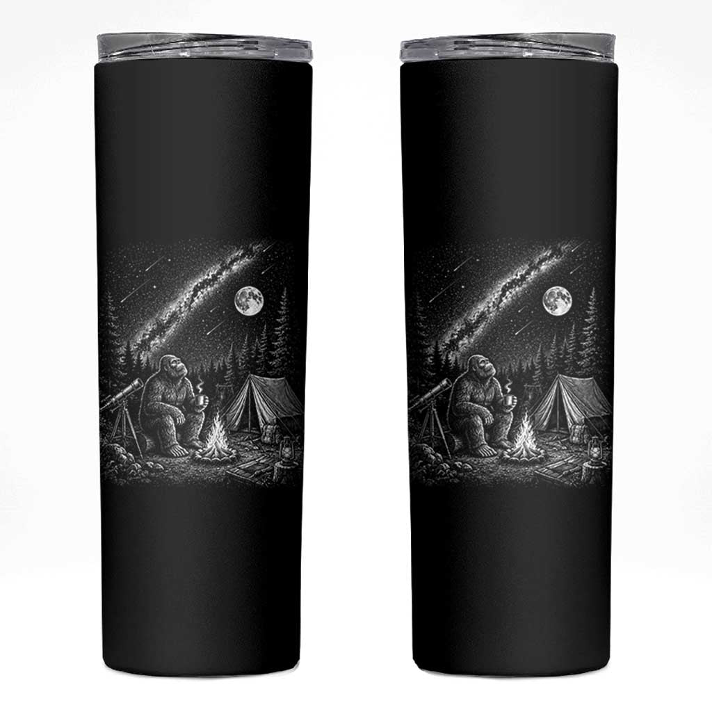 Bigfoot Camping Under Meteor Showers Skinny Tumbler Stargazer Gift