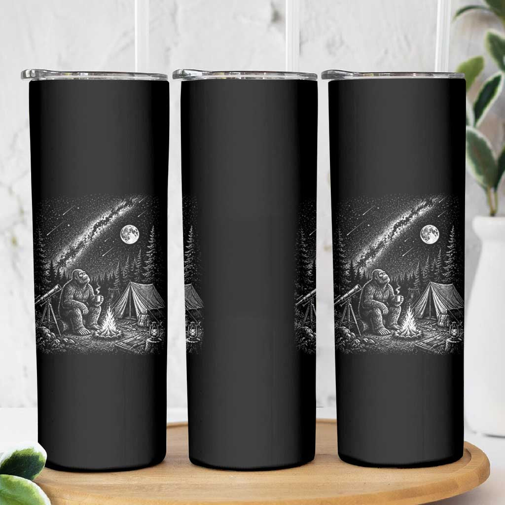 Bigfoot Camping Under Meteor Showers Skinny Tumbler Stargazer Gift