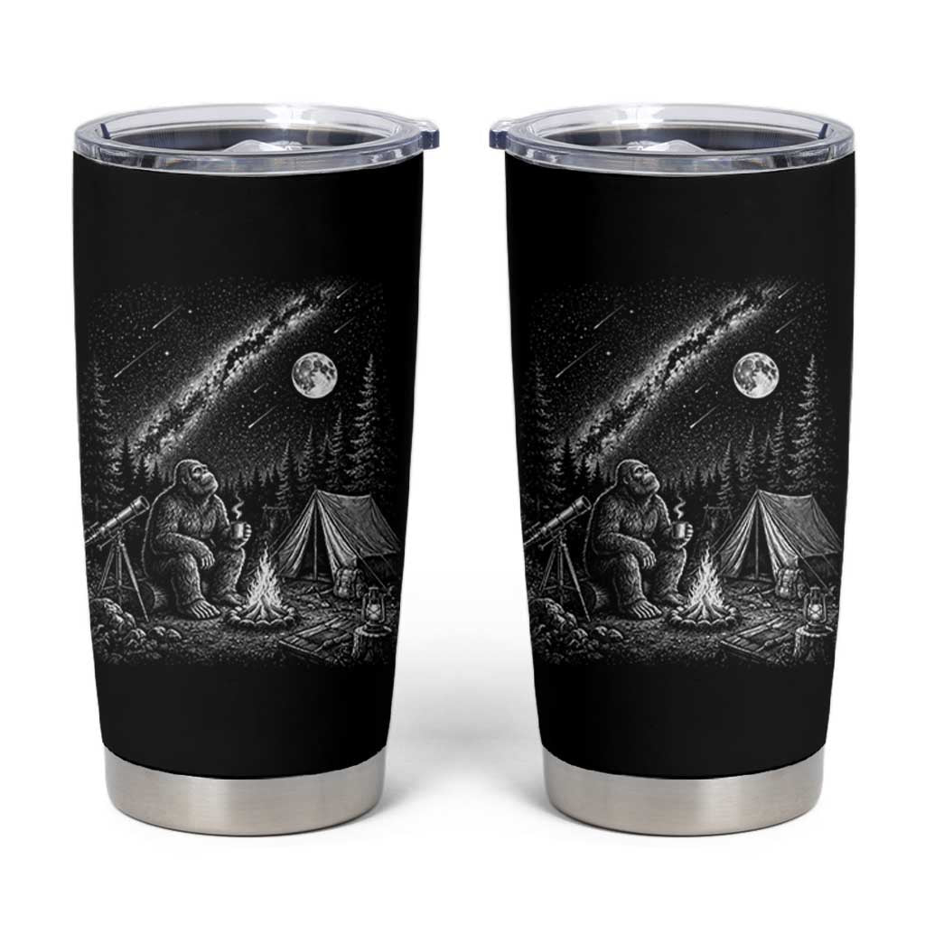 Bigfoot Camping Under Meteor Showers Tumbler Cup Stargazer Gift
