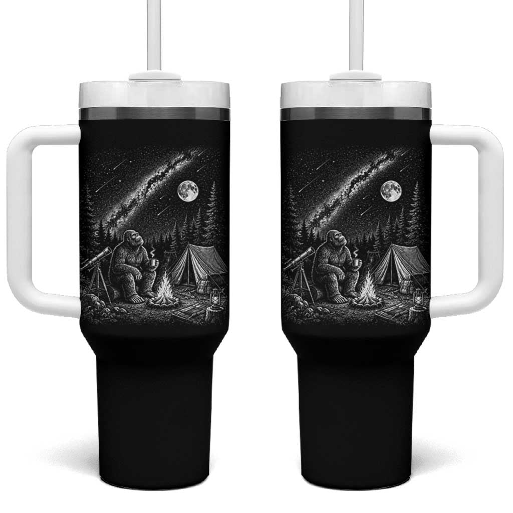 Bigfoot Camping Under Meteor Showers Tumbler With Handle Stargazer Gift