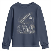 Bigfoot Camping Under Meteor Showers Youth Sweatshirt Stargazer Gift