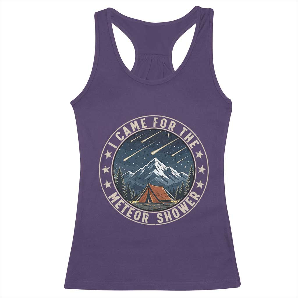 I Came For The Meteor Shower Racerback Tank Top Funny Astronomy Camping