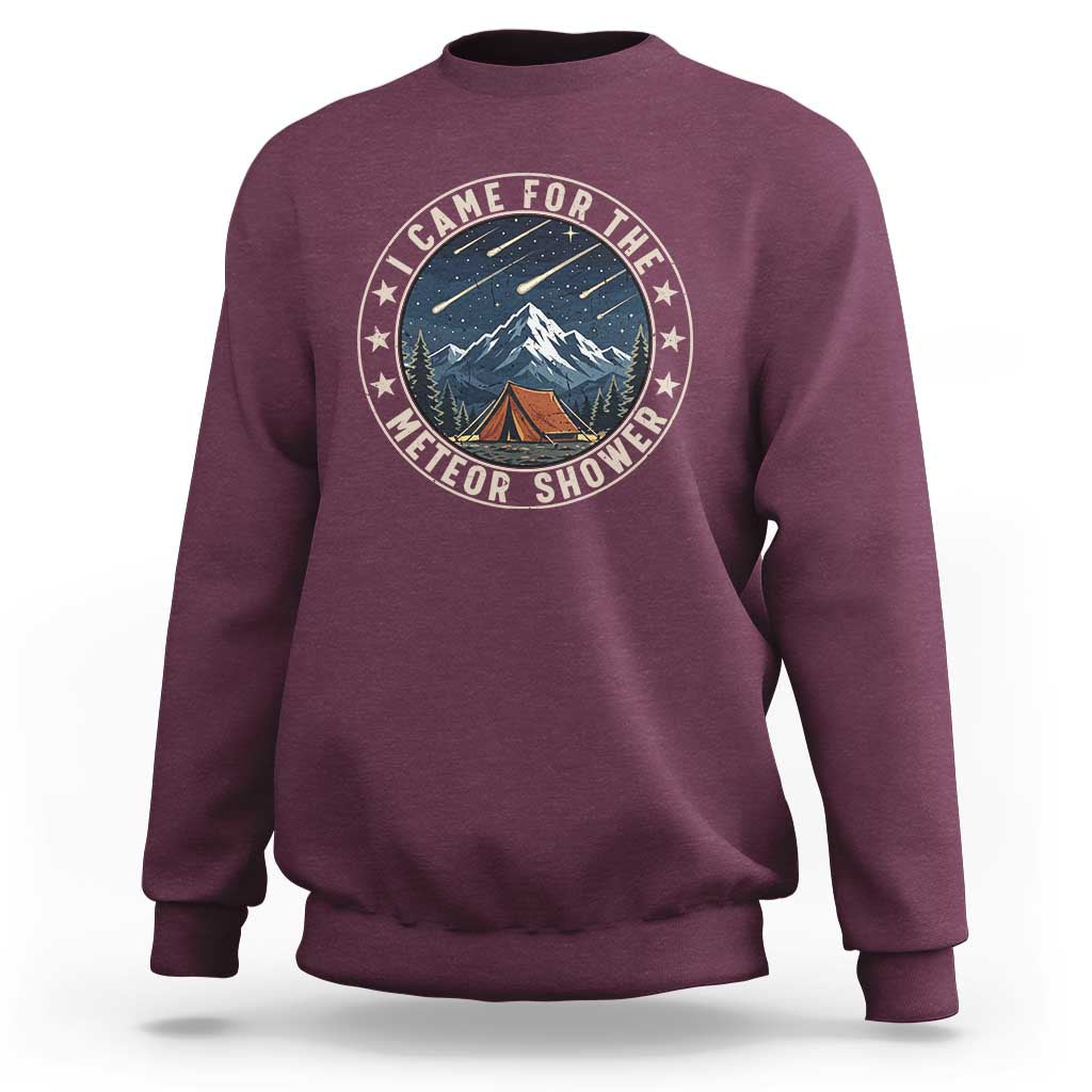 I Came For The Meteor Shower Sweatshirt Funny Astronomy Camping