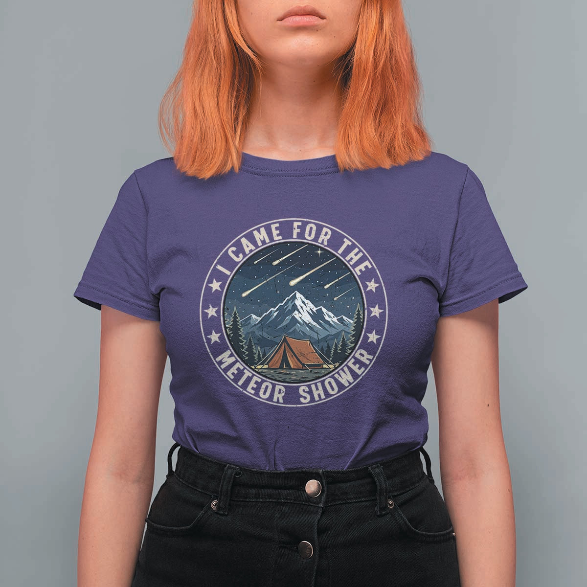 I Came For The Meteor Shower T Shirt For Women Funny Astronomy Camping