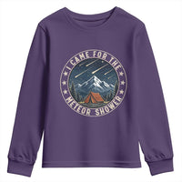I Came For The Meteor Shower Youth Sweatshirt Funny Astronomy Camping