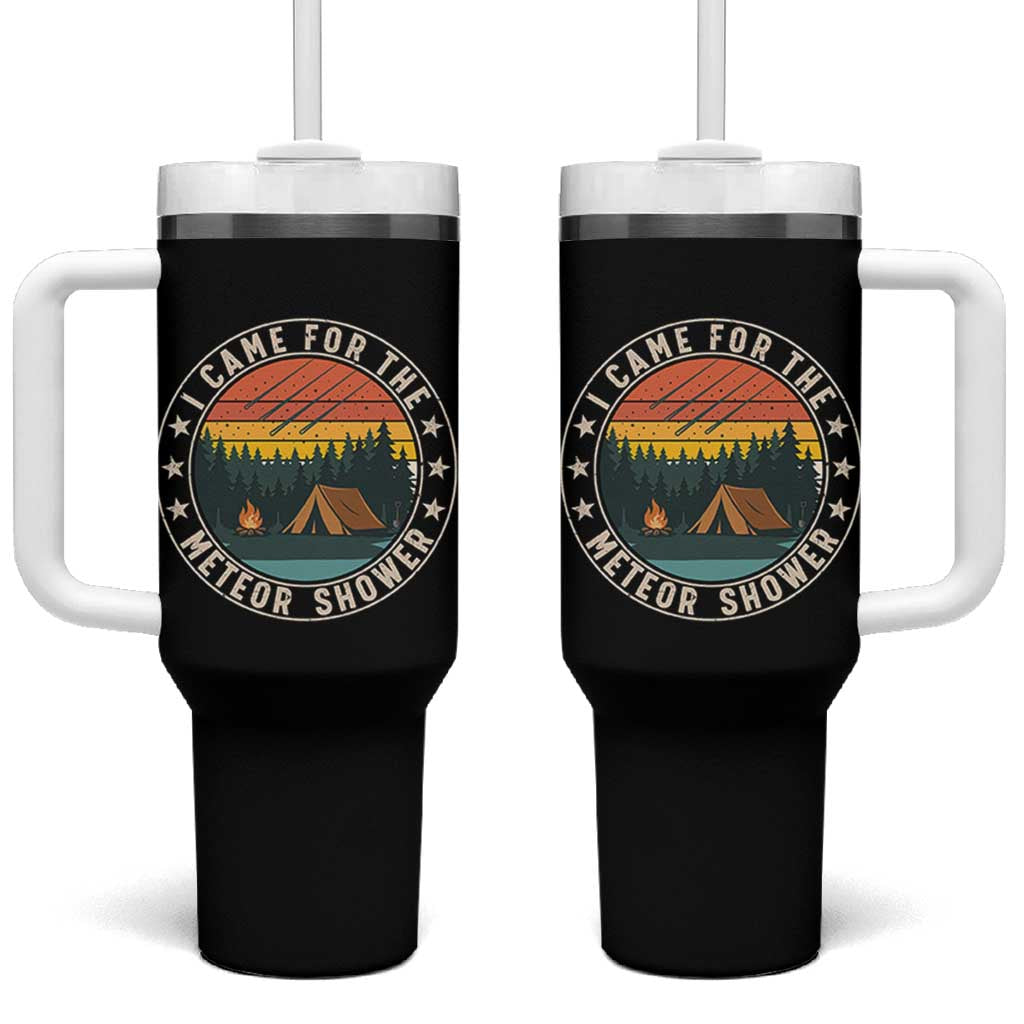 I Came For The Meteor Shower Tumbler With Handle Stargazer Camping Gift