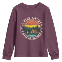 I Came For The Meteor Shower Youth Sweatshirt Stargazer Camping Gift