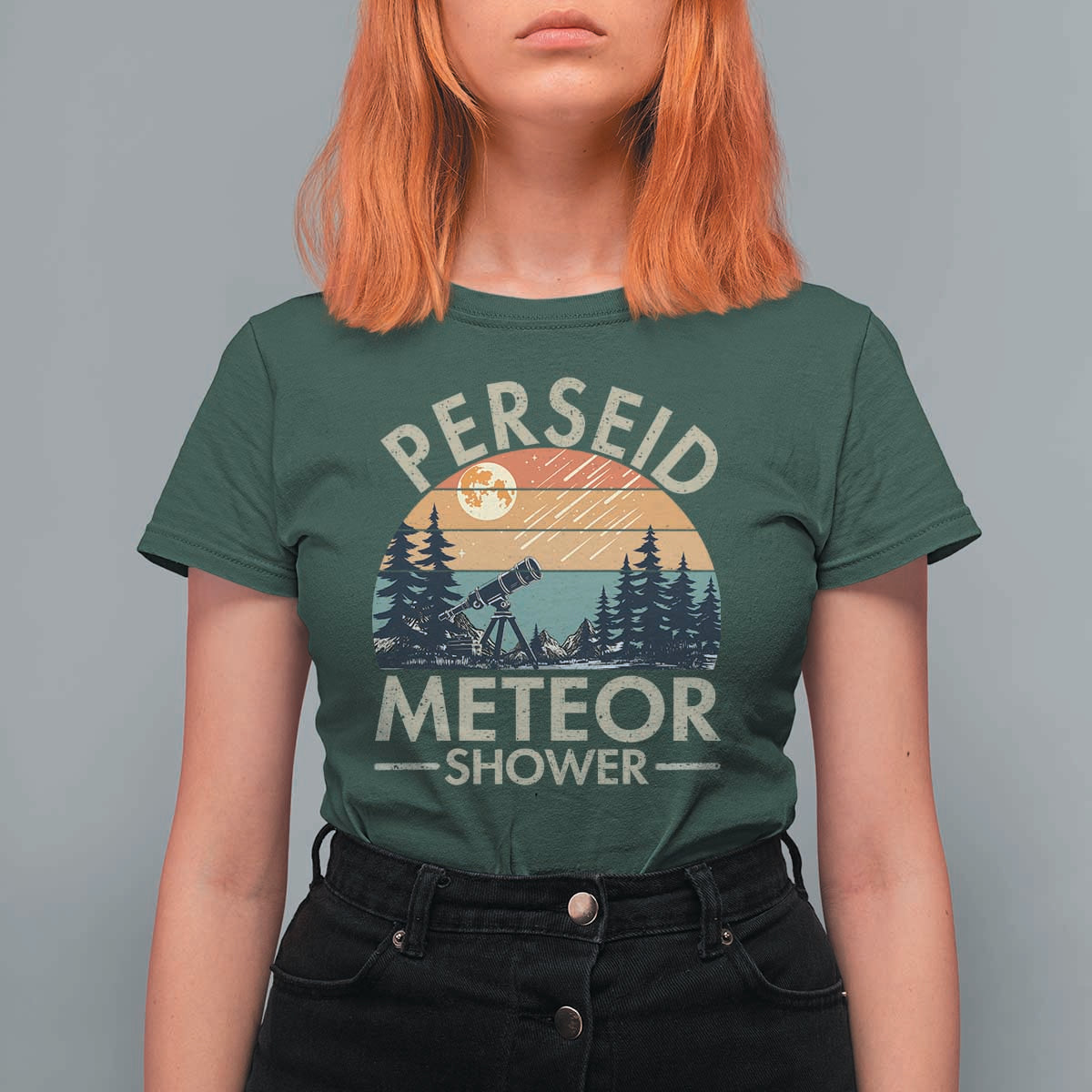 Perseid Meteor Shower T Shirt For Women Vintage Astronomy Lover
