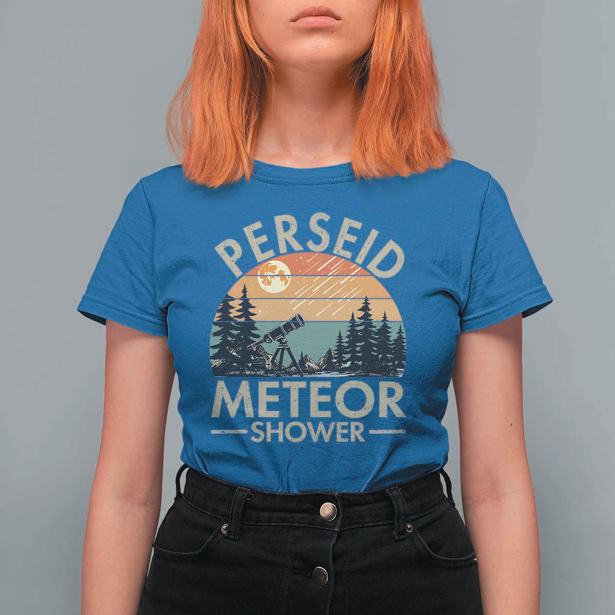 Perseid Meteor Shower T Shirt For Women Vintage Astronomy Lover