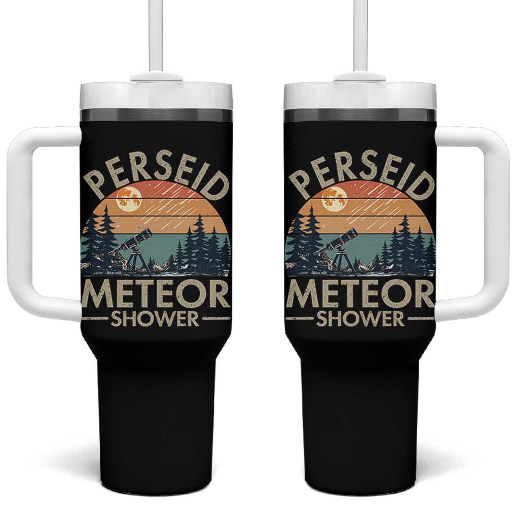Perseid Meteor Shower Tumbler With Handle Vintage Astronomy Lover