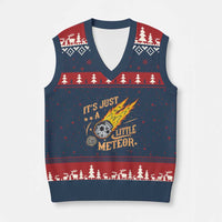 Funny Skull Meteorite V-Neck Knit Sweater Vest Just A Little Meteor