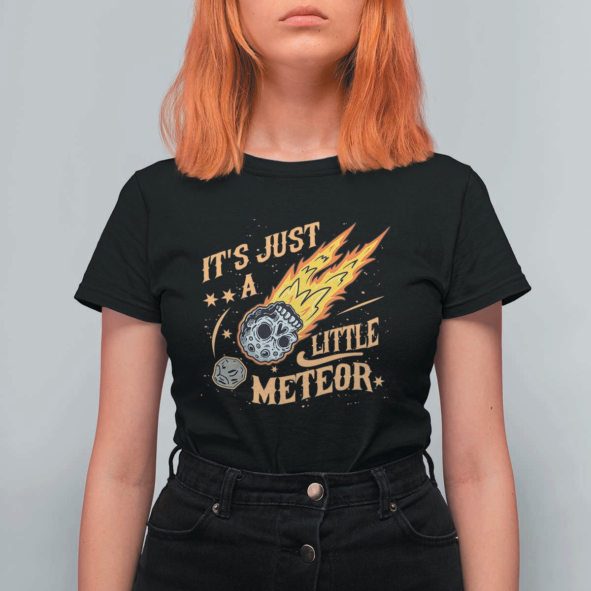Funny Skull Meteorite T Shirt For Women Just A Little Meteor