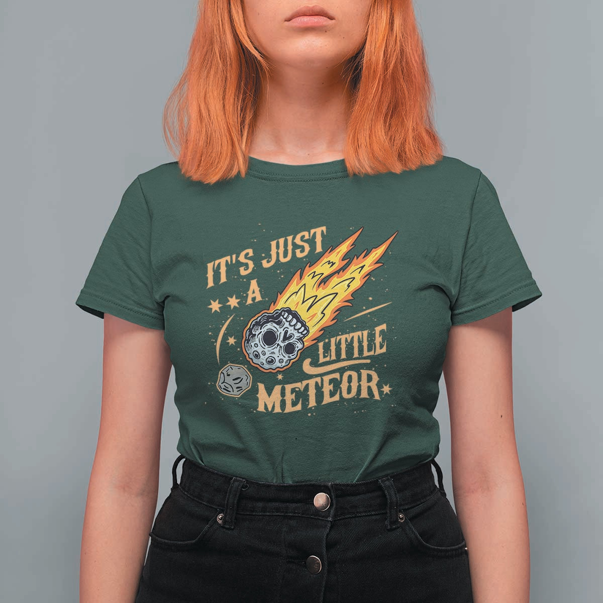 Funny Skull Meteorite T Shirt For Women Just A Little Meteor