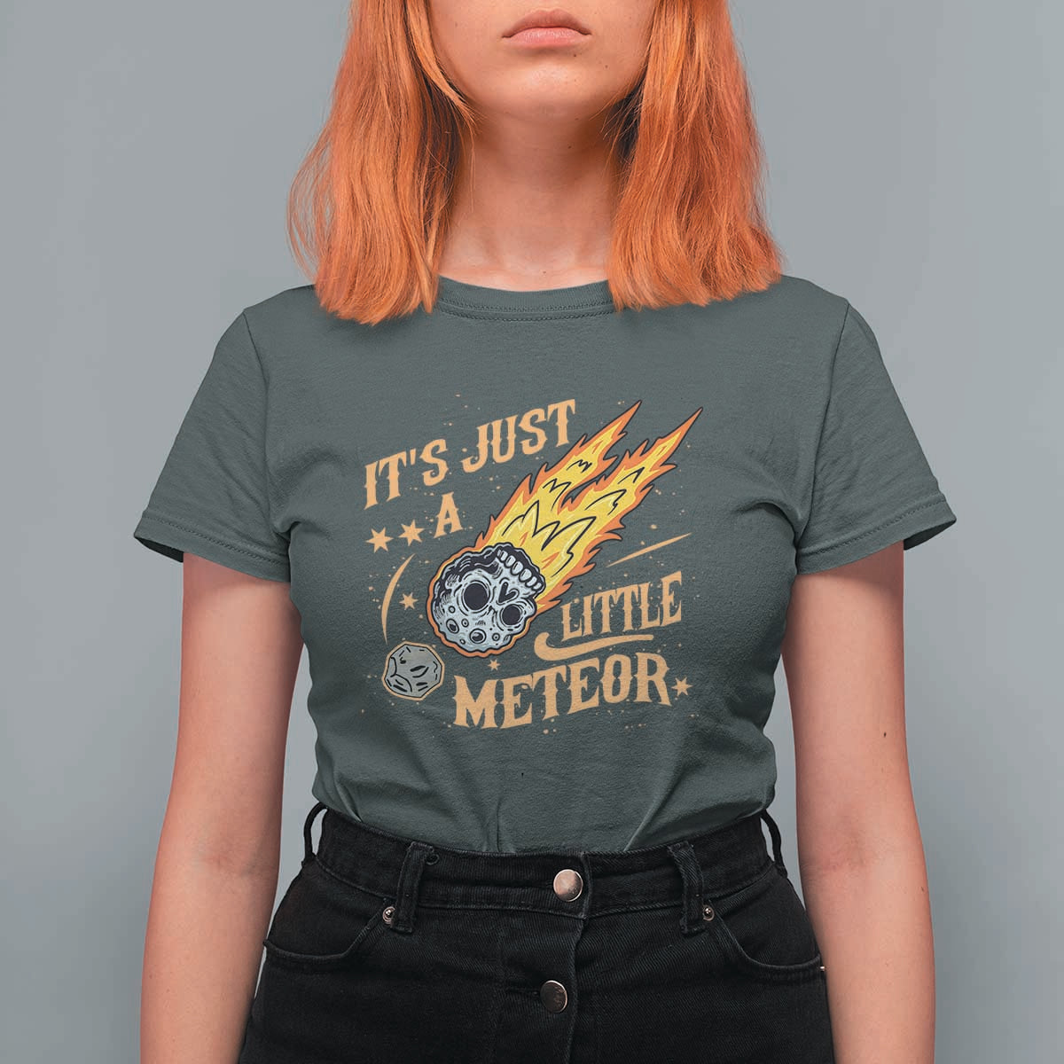 Funny Skull Meteorite T Shirt For Women Just A Little Meteor