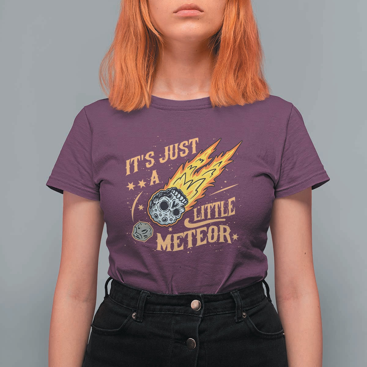 Funny Skull Meteorite T Shirt For Women Just A Little Meteor