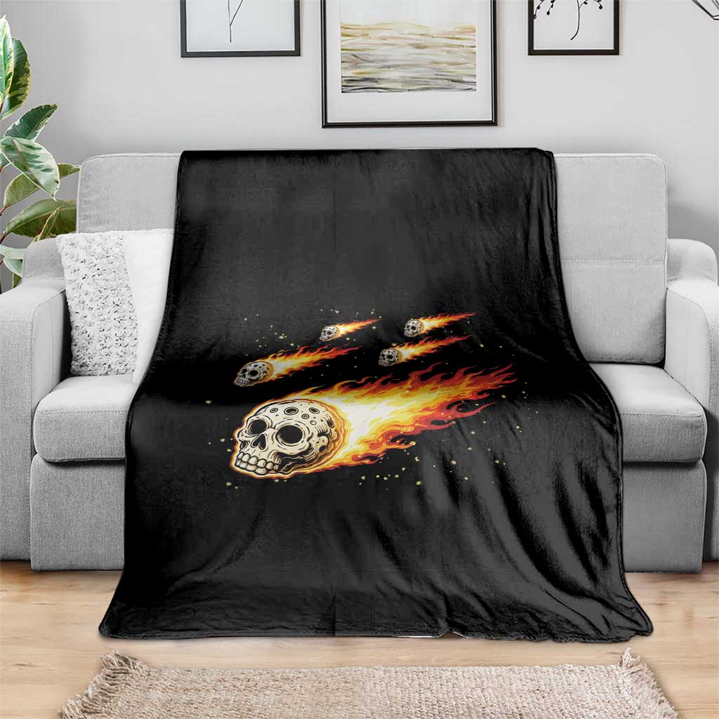 Skull Meteorite Throw Blanket Deep Space Asteroid Meteor Shower