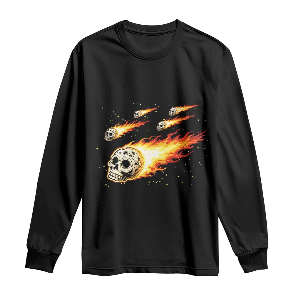 Skull Meteorite Long Sleeve Shirt Deep Space Asteroid Meteor Shower