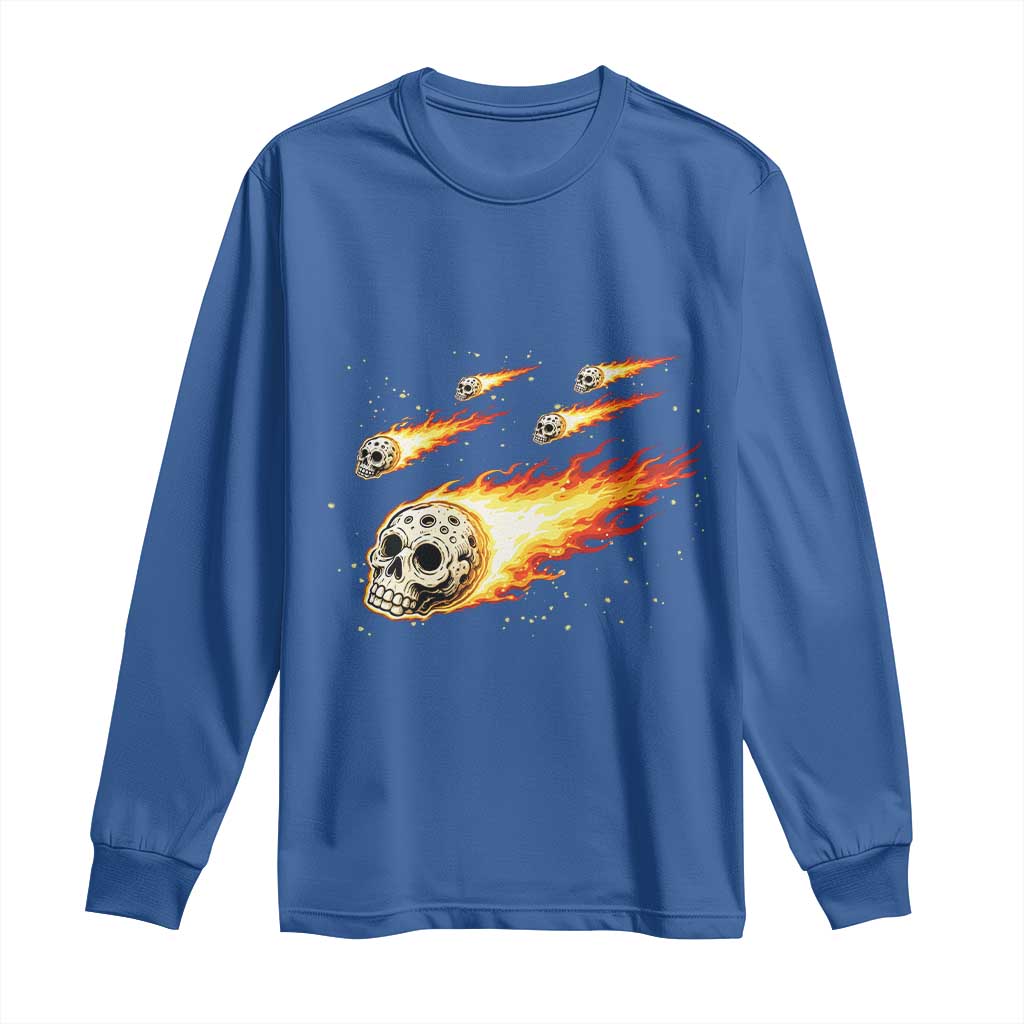 Skull Meteorite Long Sleeve Shirt Deep Space Asteroid Meteor Shower